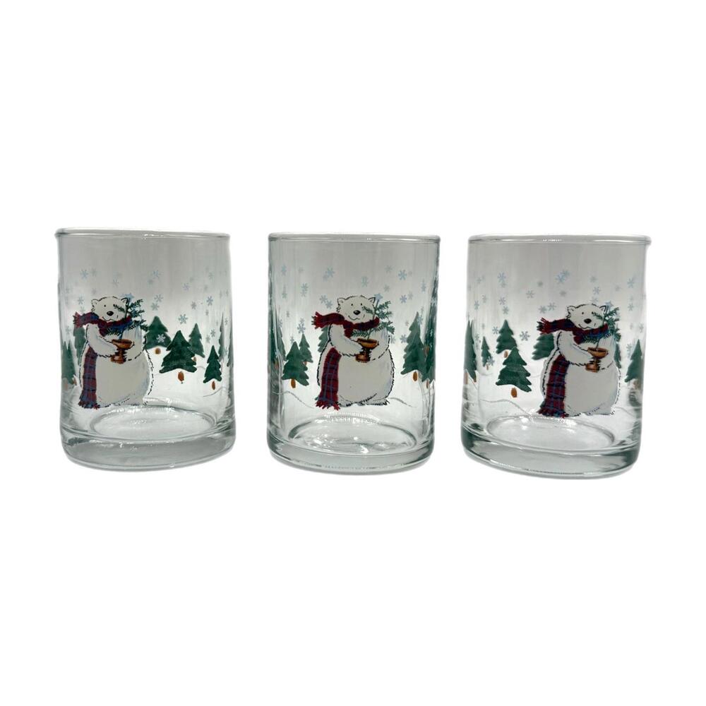 Set of 3 Vintage Pfaltzgraff Snow Bear Collection Votive Holders